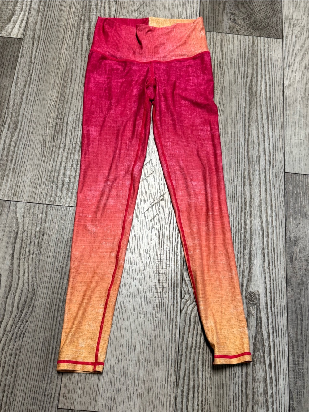 Niyate Sol orange red ombré active barefoot  leggings Small